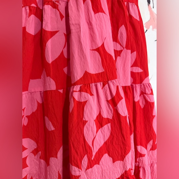 By Anthropologie Tiered Flutter-sleeve dress L - Picture 11 of 11